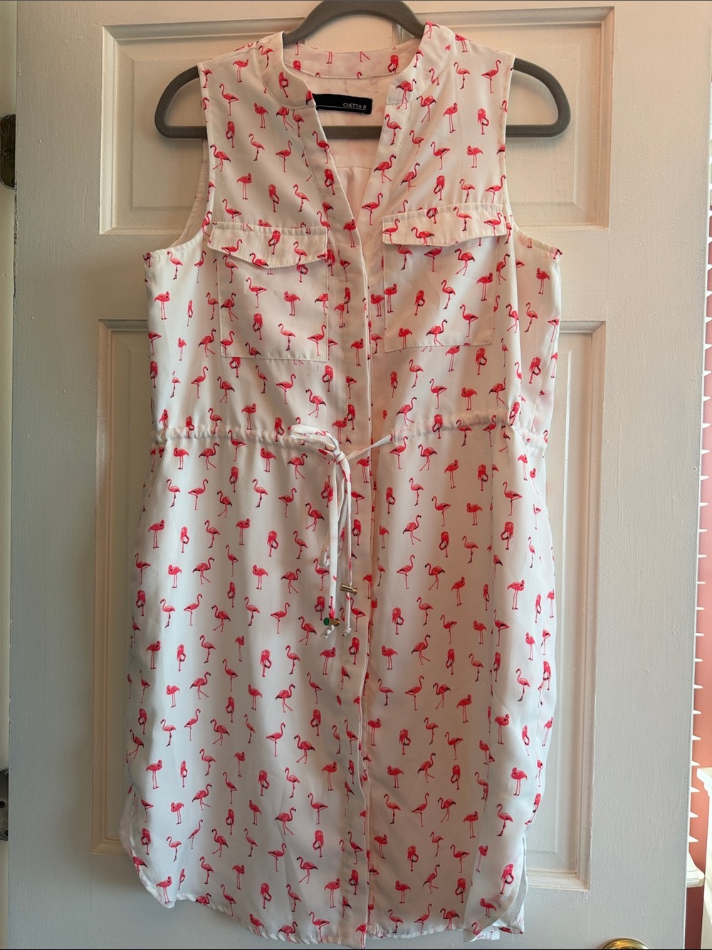 Chetta B Flamingo White Dress